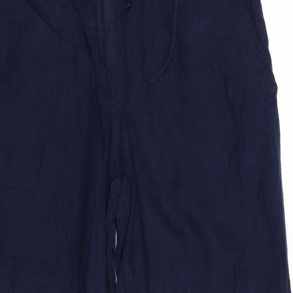 Parallel Womens Blue   Trousers  Size 14 L29 in - Linen Look trousers - wide legged