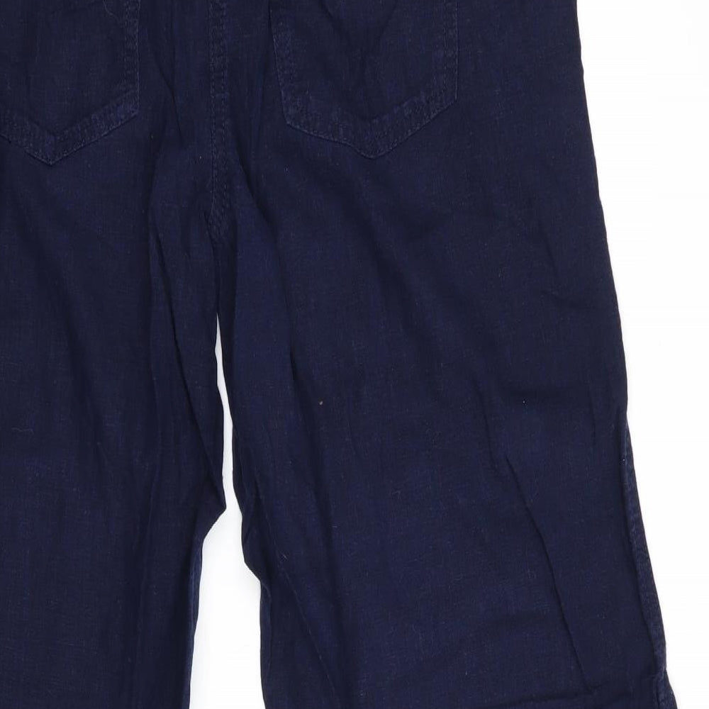 Parallel Womens Blue   Trousers  Size 14 L29 in - Linen Look trousers - wide legged