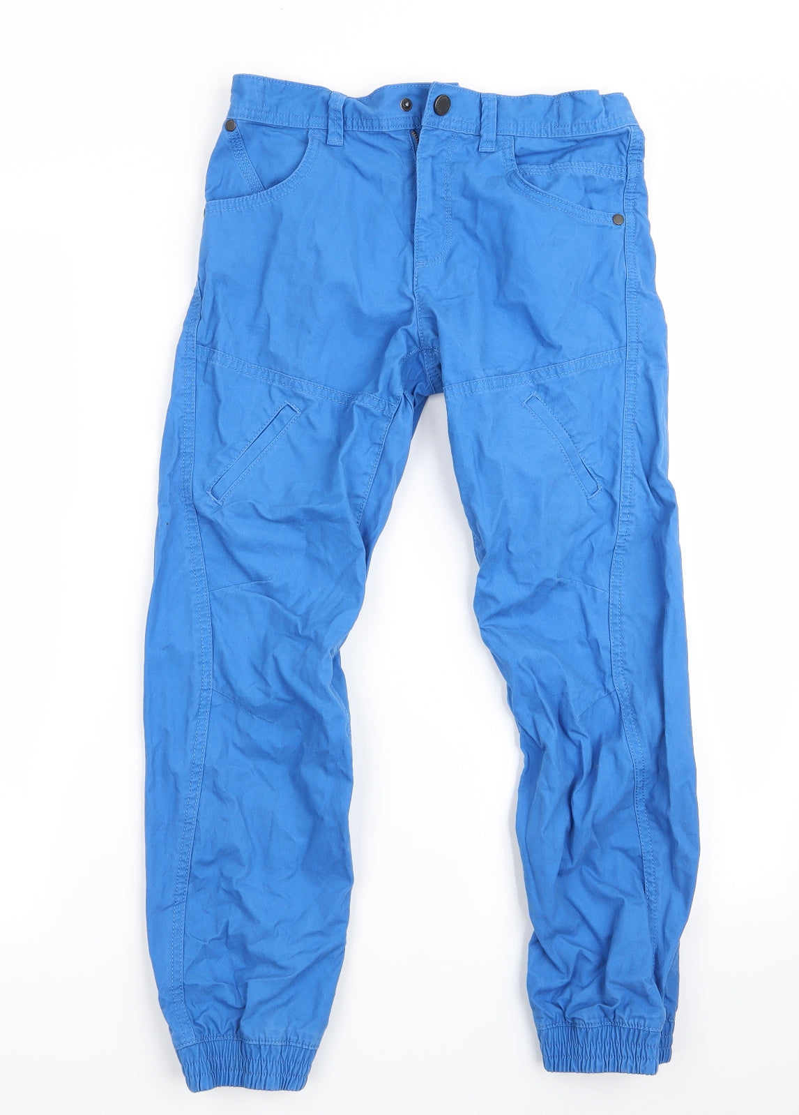 Marks and Spencer Boys Blue   Cargo Trousers Size 9-10 Years - Elastic back