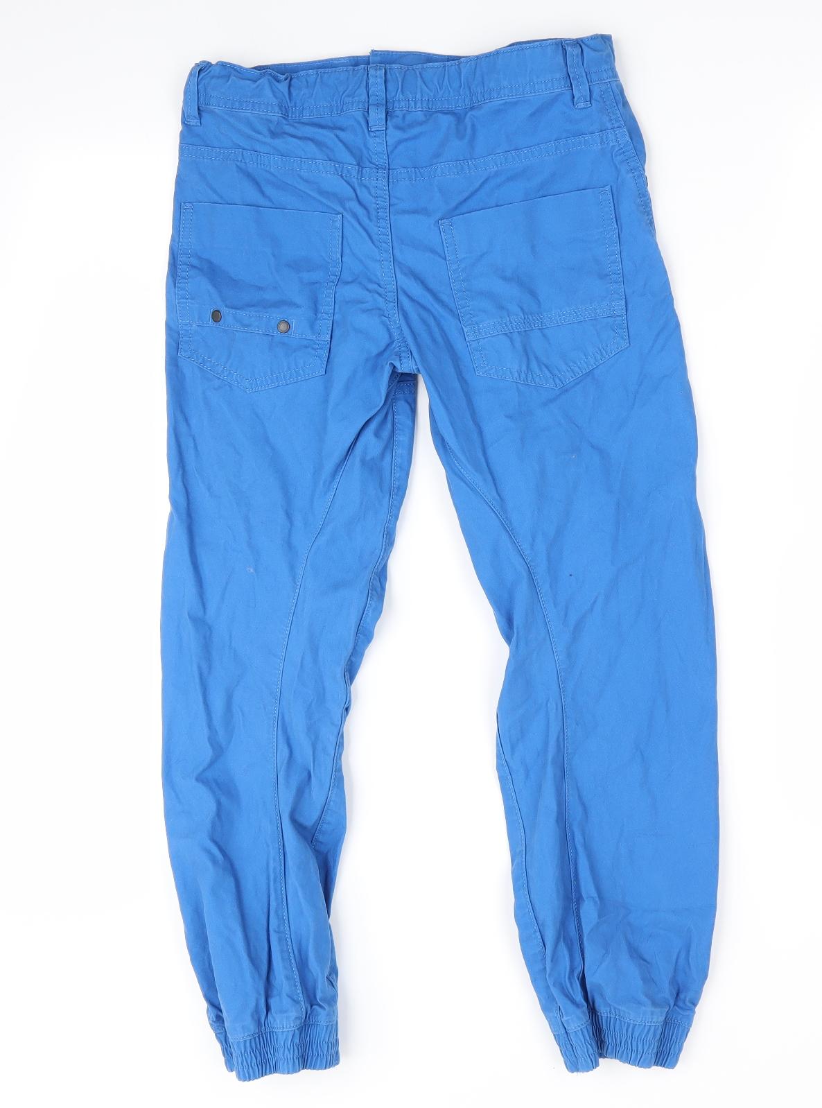 Marks and Spencer Boys Blue   Cargo Trousers Size 9-10 Years - Elastic back