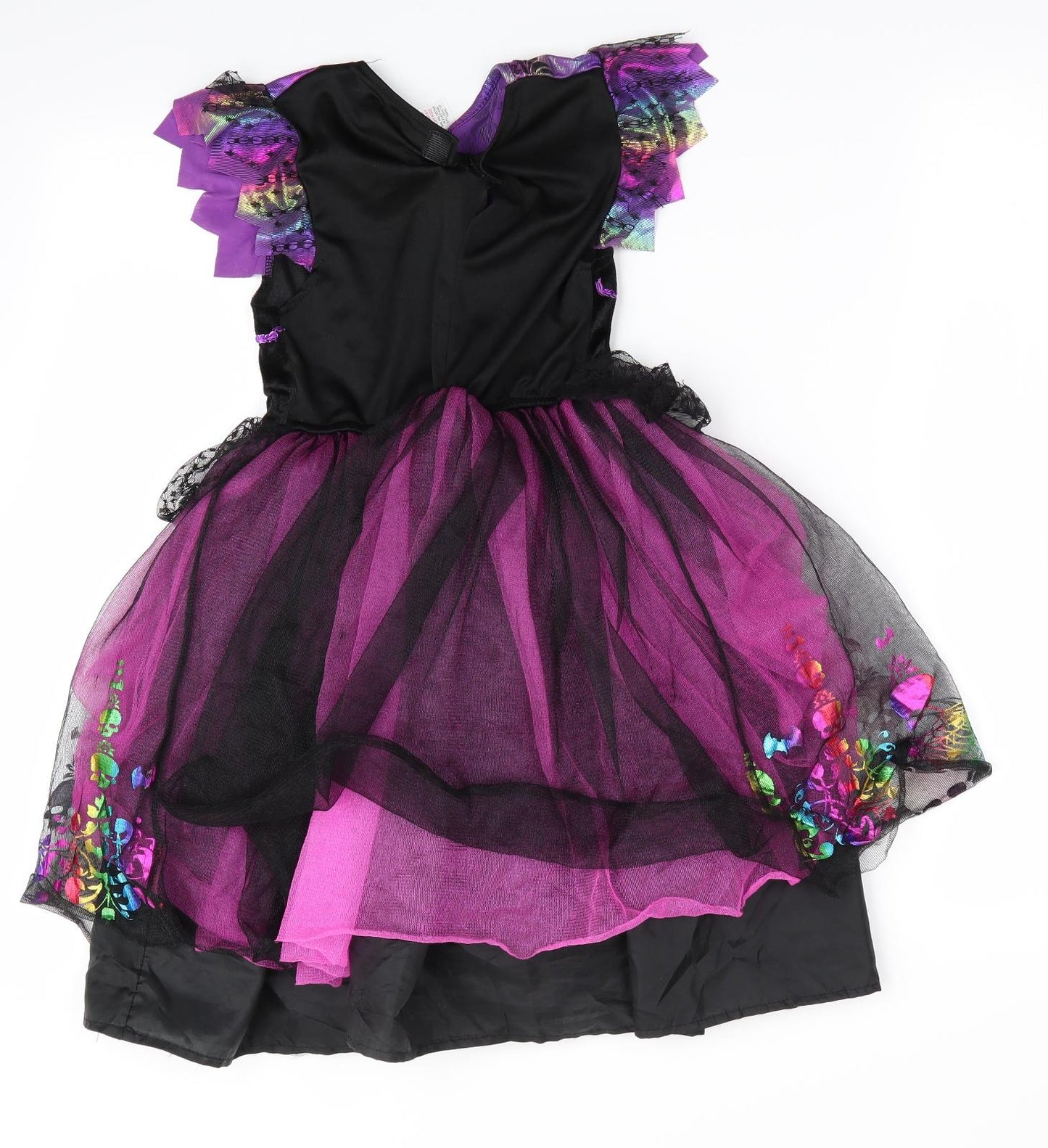 TU Girls Black Floral  Fit & Flare  Size 5-6 Years  - Witches Costume