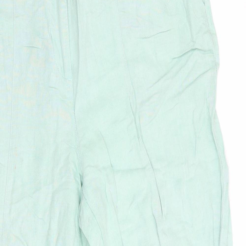 Per Una Womens Green   Trousers  Size 14 L29 in - Linen Look trousers
