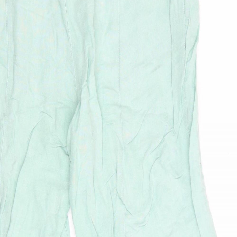 Per Una Womens Green   Trousers  Size 14 L29 in - Linen Look trousers