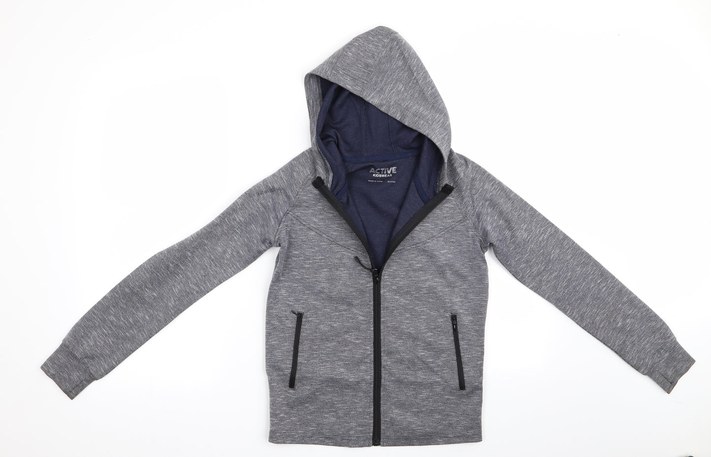 Active Kidswear Boys Grey   Full Zip Hoodie Size 10-11 Years