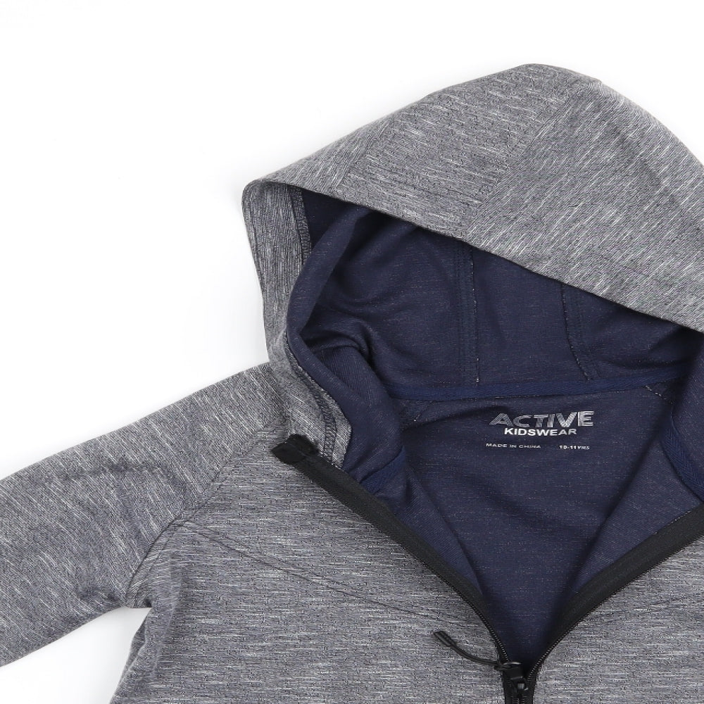 Active Kidswear Boys Grey   Full Zip Hoodie Size 10-11 Years