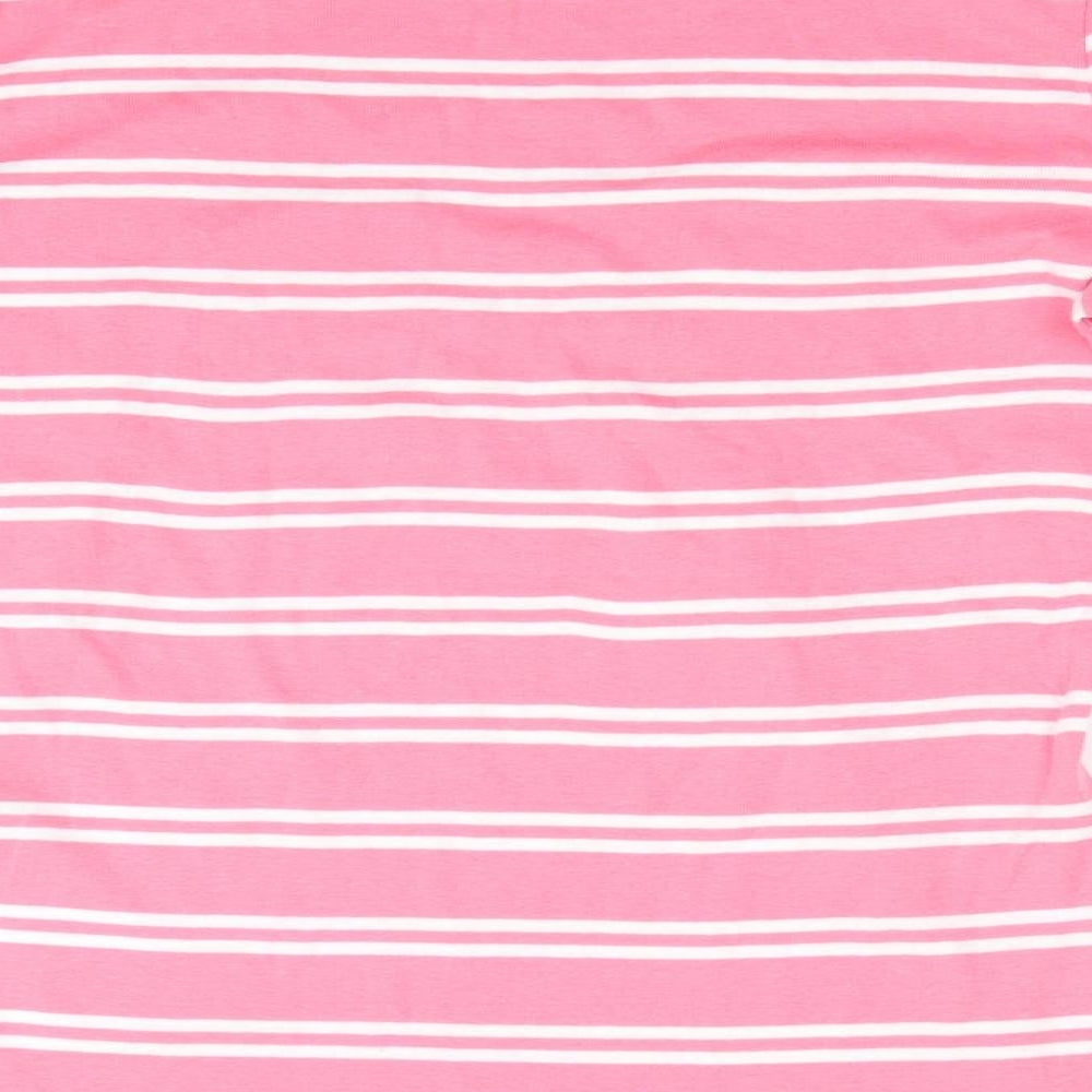 PEP Co Womens Pink Striped  Basic T-Shirt Size 12
