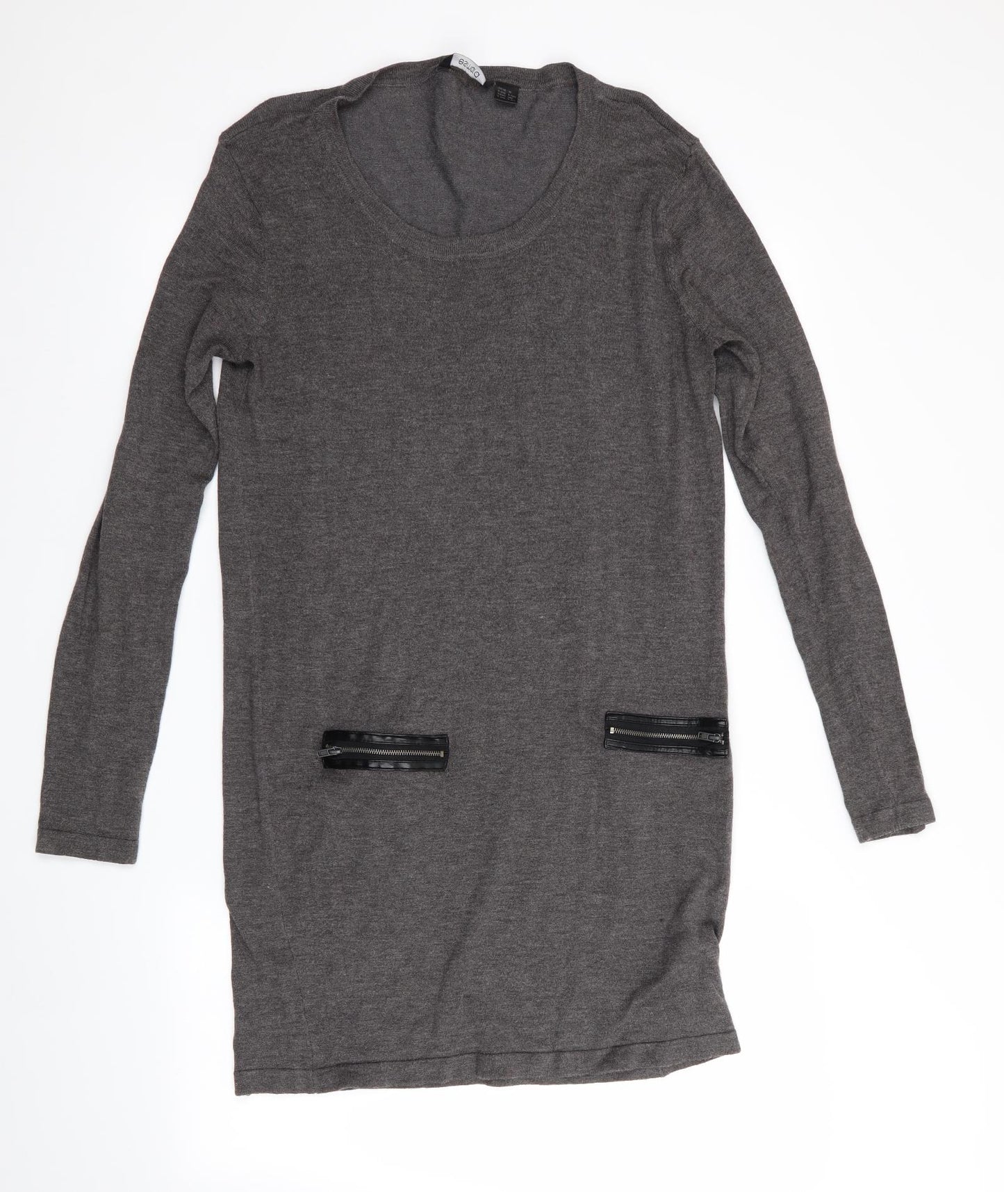ESMARA Womens Grey   Jumper Dress  Size 14  - Zip Detail pockets