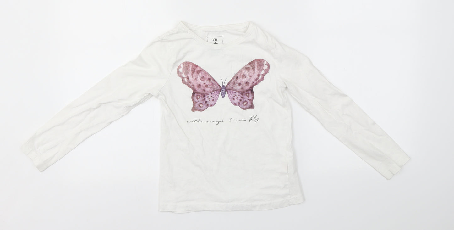 Primark Girls White   Basic T-Shirt Size 8-9 Years