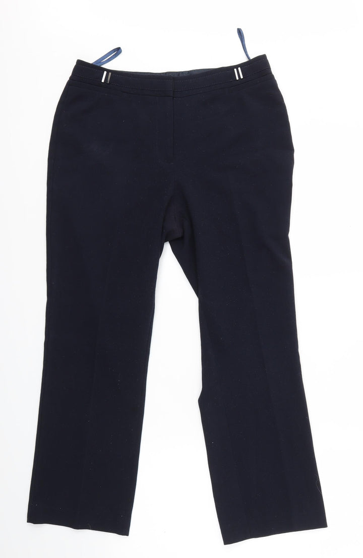 M&Co Womens Blue   Dress Pants Trousers Size 10 L25 in