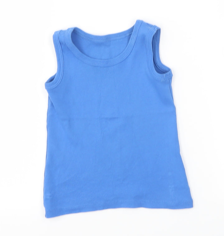 M&S Boys Blue   Basic Tank Size 2-3 Years