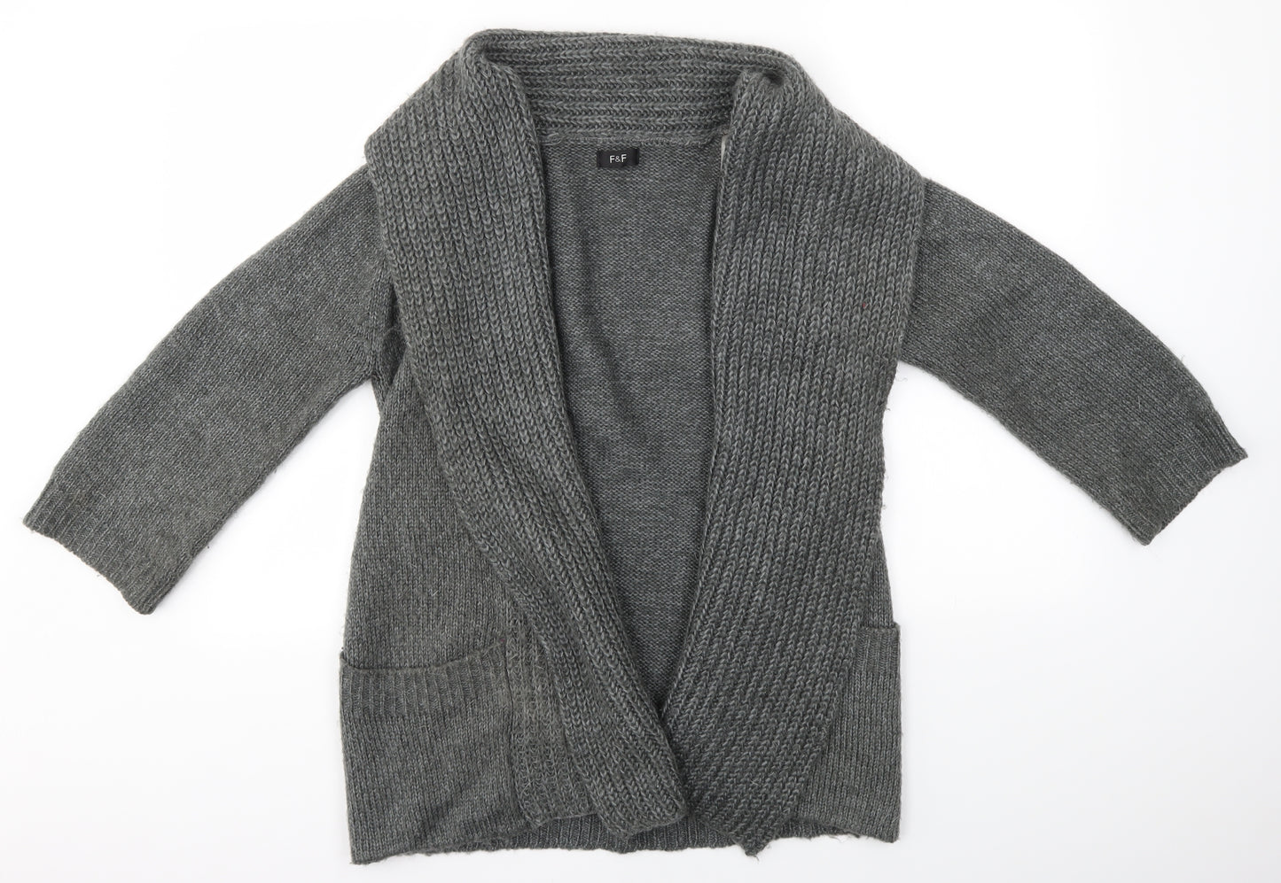 F&F Womens Grey   Cardigan Jumper Size 16