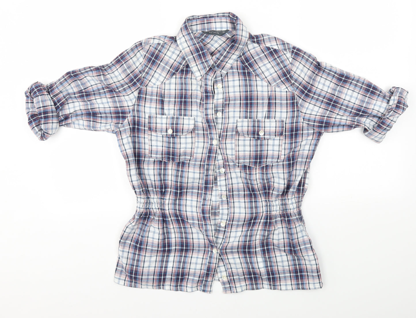 Dorothy Perkins Womens Multicoloured Check  Basic Button-Up Size 10