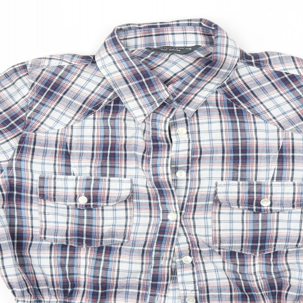 Dorothy Perkins Womens Multicoloured Check  Basic Button-Up Size 10