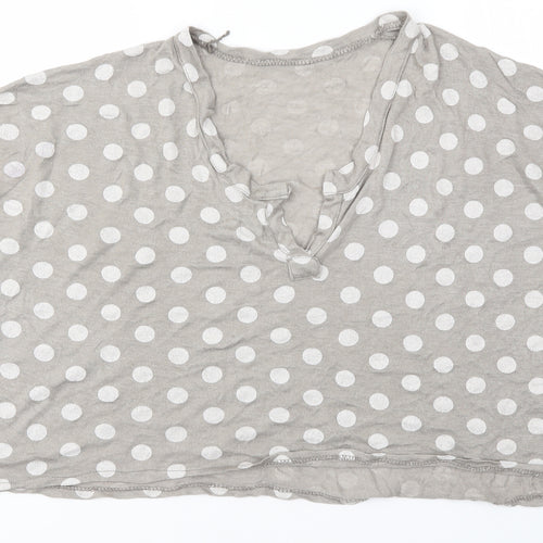 Preworn Womens Multicoloured Polka Dot  Cropped T-Shirt Size XL