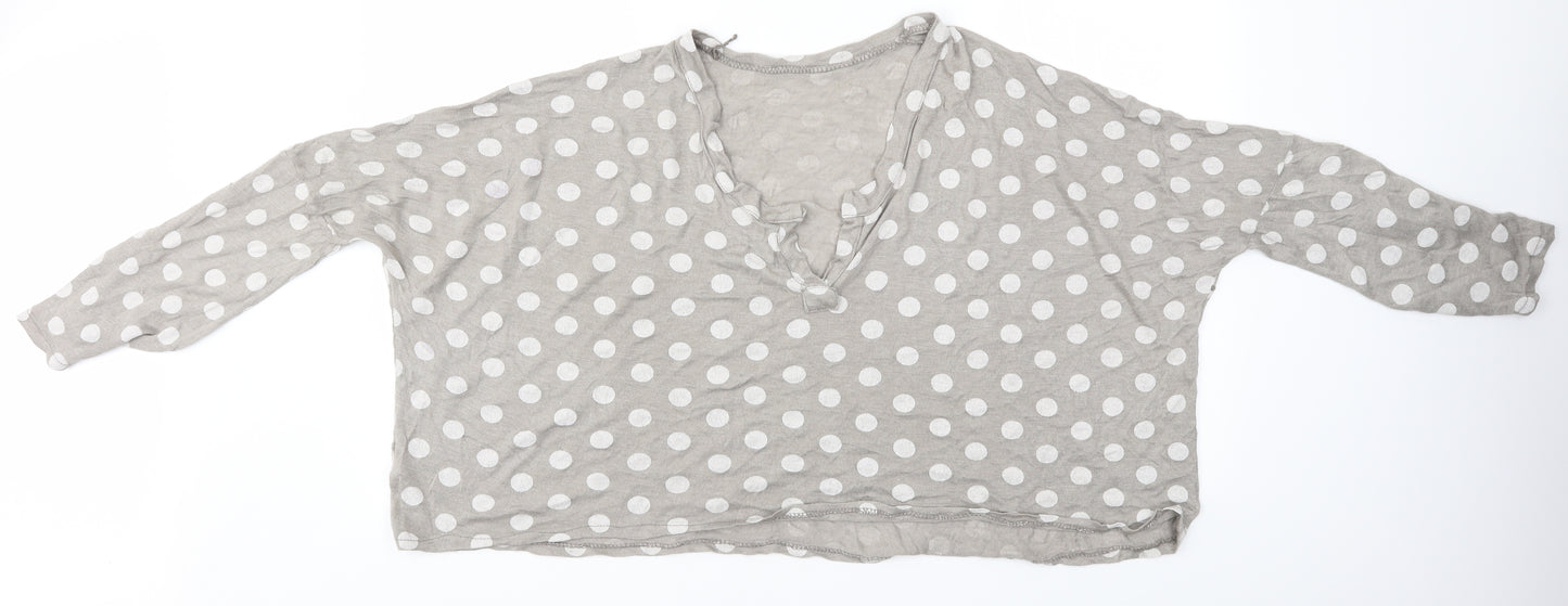 Preworn Womens Multicoloured Polka Dot  Cropped T-Shirt Size XL