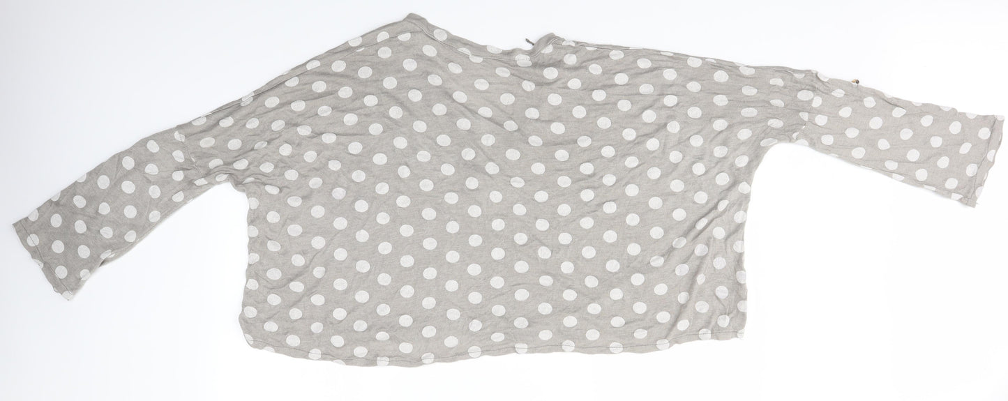 Preworn Womens Multicoloured Polka Dot  Cropped T-Shirt Size XL