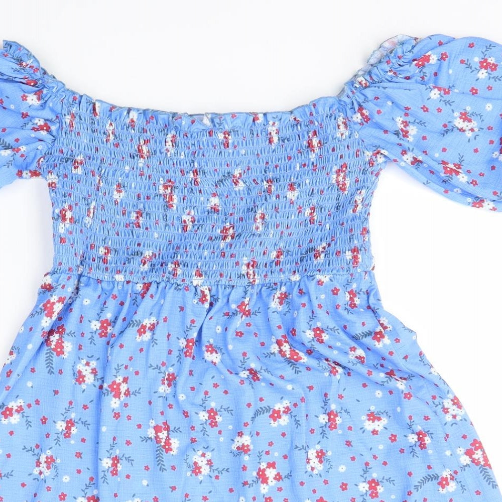 ASOS Womens Blue Floral  A-Line  Size 6