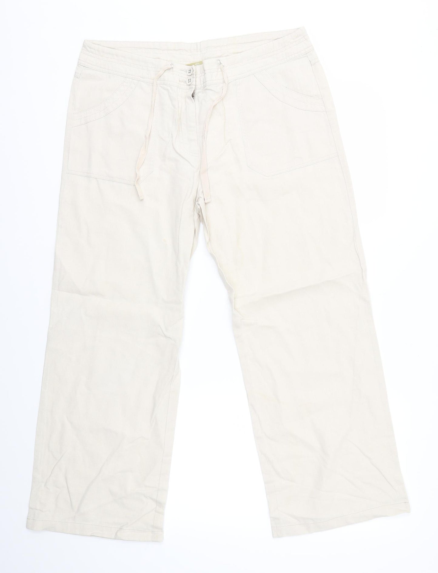 TU Womens Beige   Trousers  Size 14 L26 in - Short