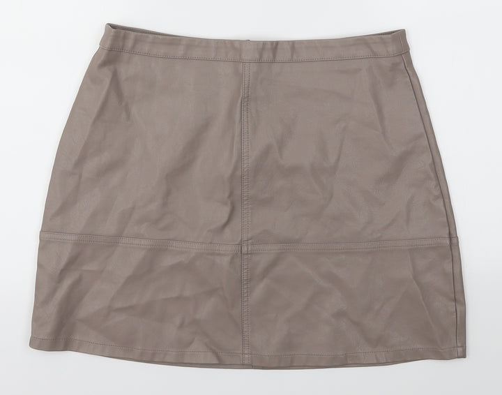 New Look Womens Grey A-Line Skirt Size 12
