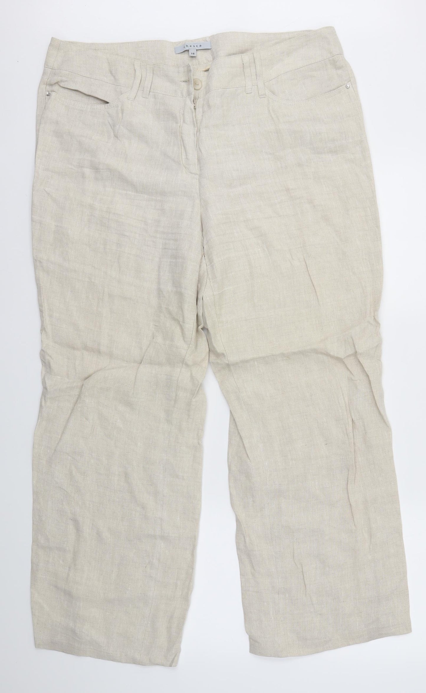 Chesca Womens Beige   Trousers  Size 18 L29 in