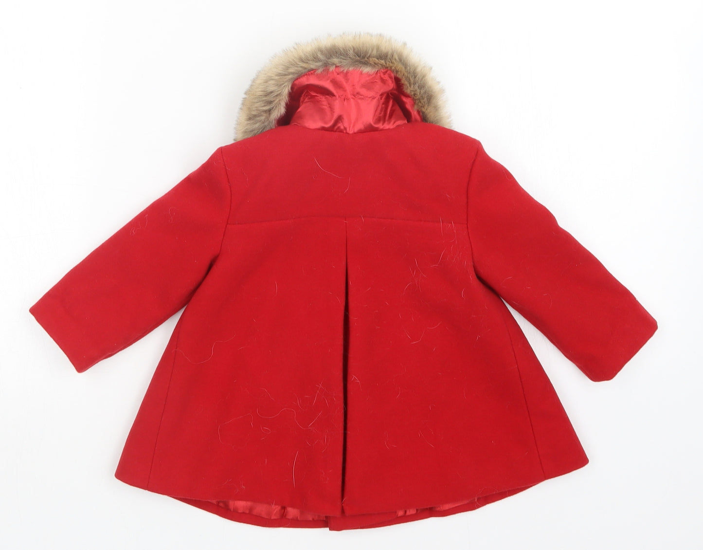 F&F Girls Red   Overcoat Coat Size 6-9 Months