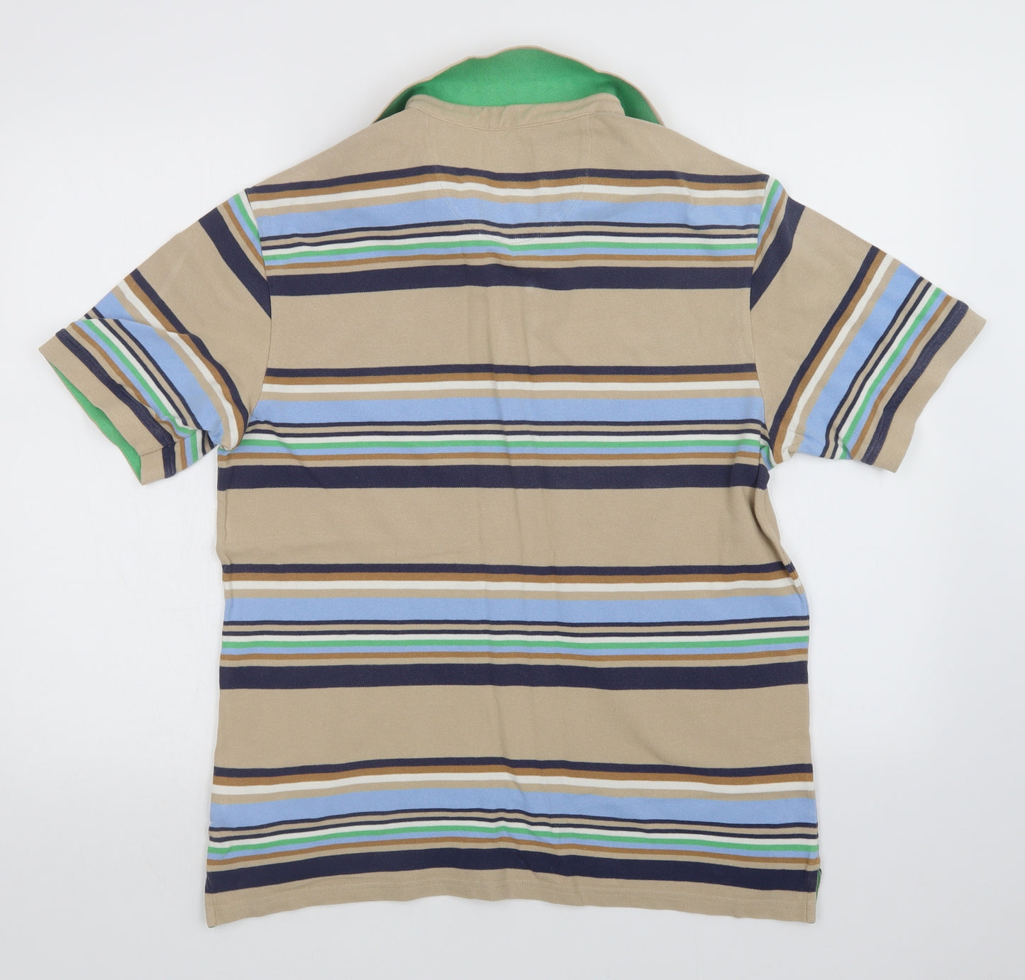 M&S Mens Multicoloured Striped   Polo Size M