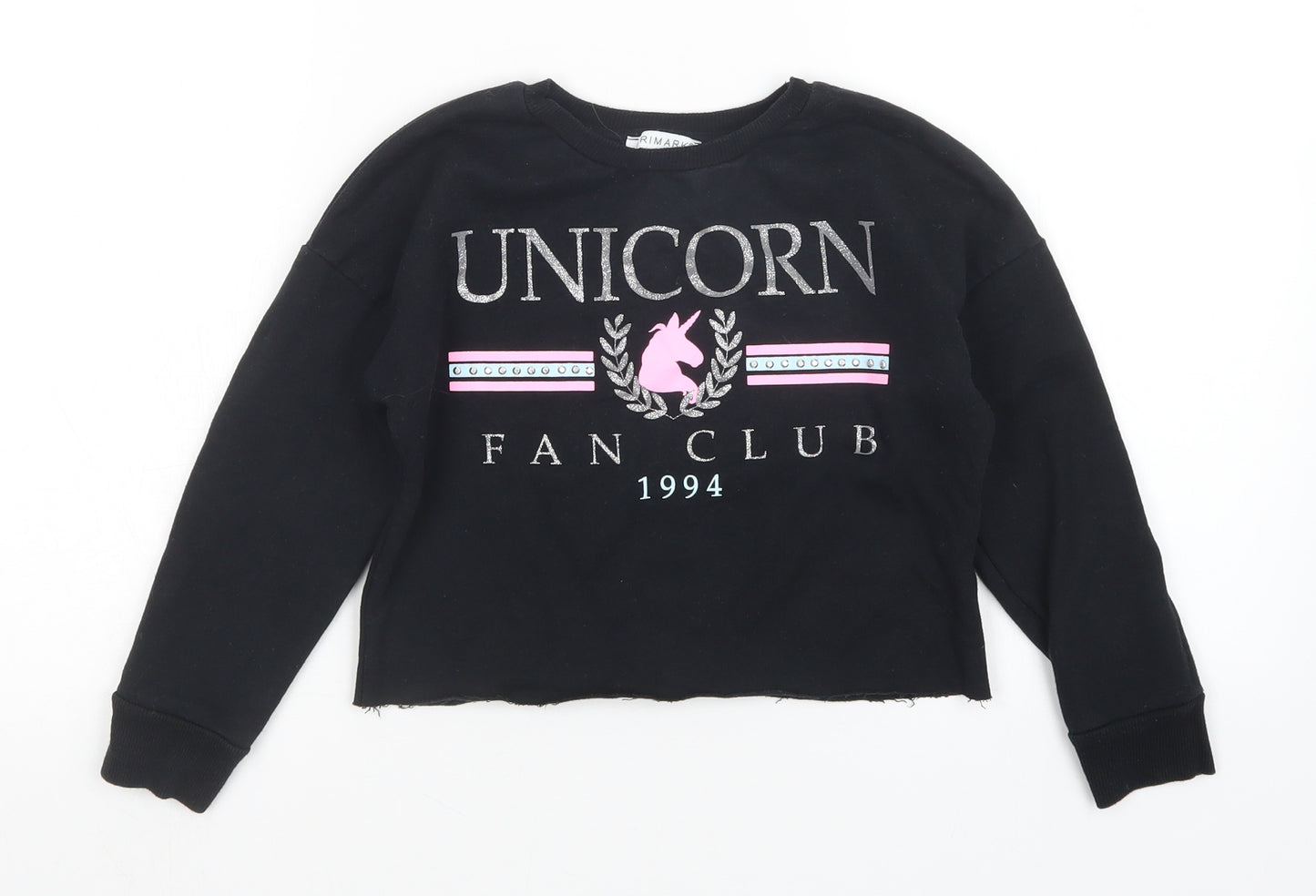 Primark Girls Black   Pullover Sweatshirt Size 7-8 Years