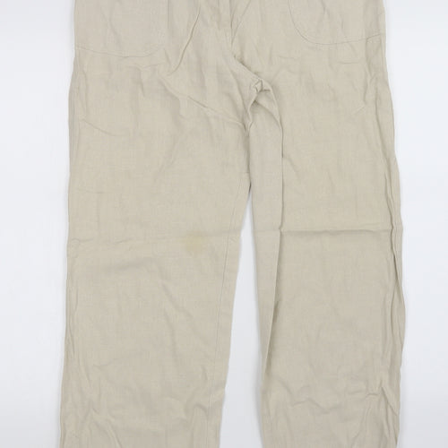 Mia Moda Womens Beige   Trousers  Size 12 L28 in