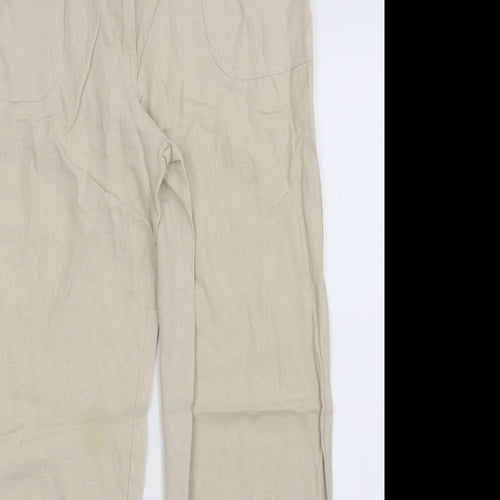Mia Moda Womens Beige   Trousers  Size 12 L28 in