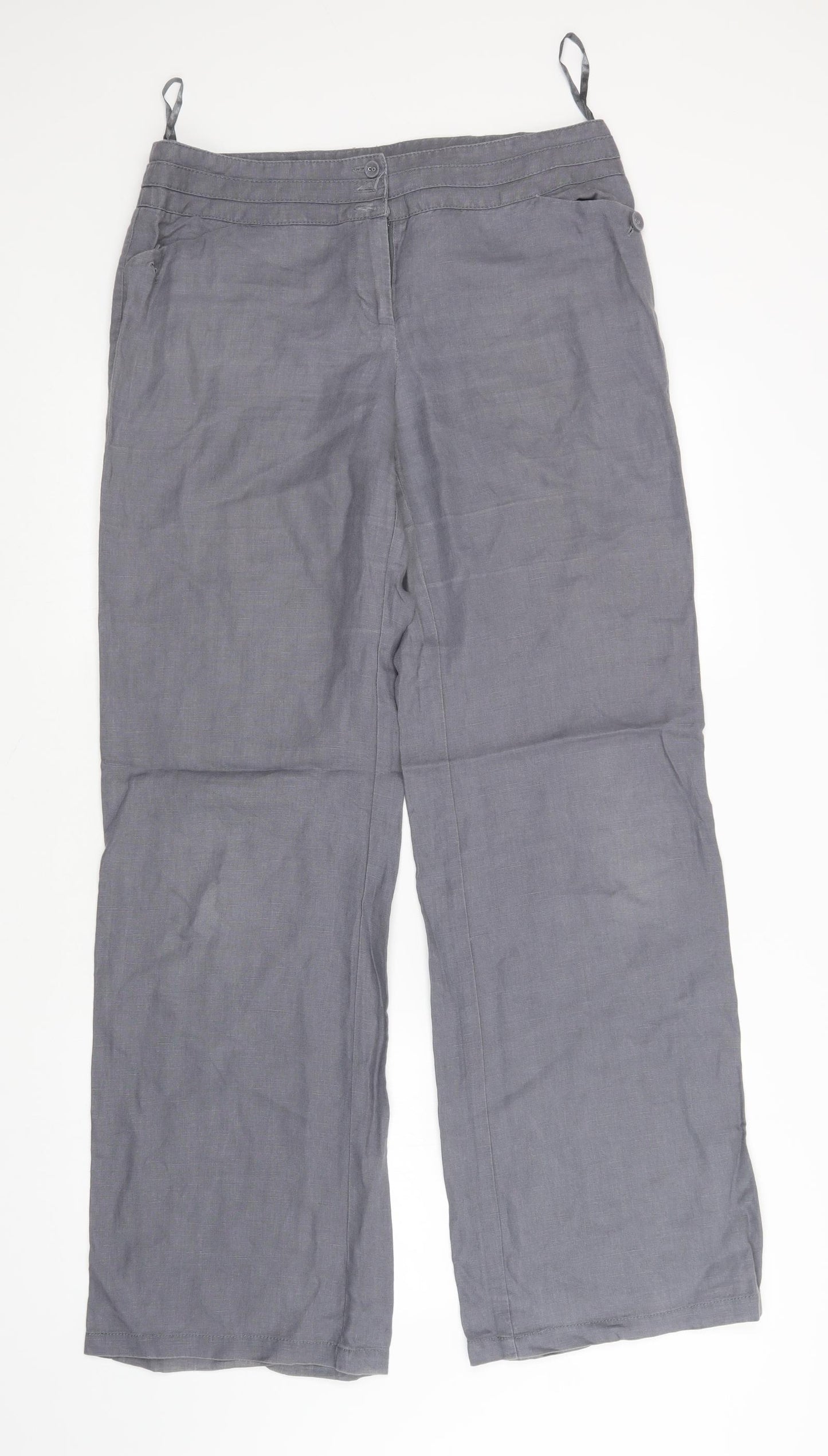 Monsoon Womens Grey   Trousers  Size 12 L32 in