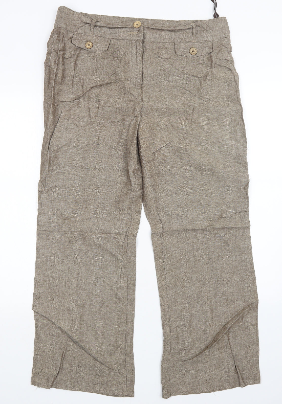 Per Una Womens Brown   Trousers  Size 16 L28 in