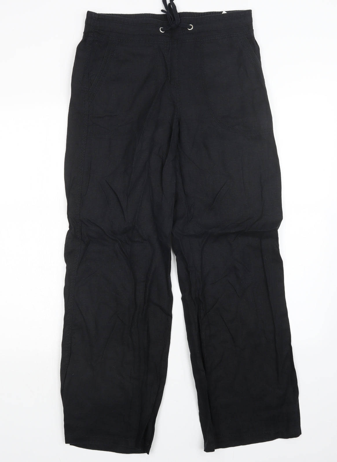 M&S Womens Black   Trousers  Size 10 L30 in