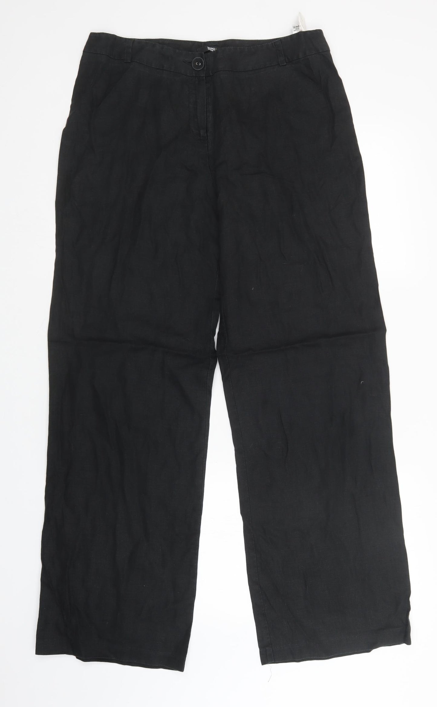M&S Womens Black   Trousers  Size 14 L32 in