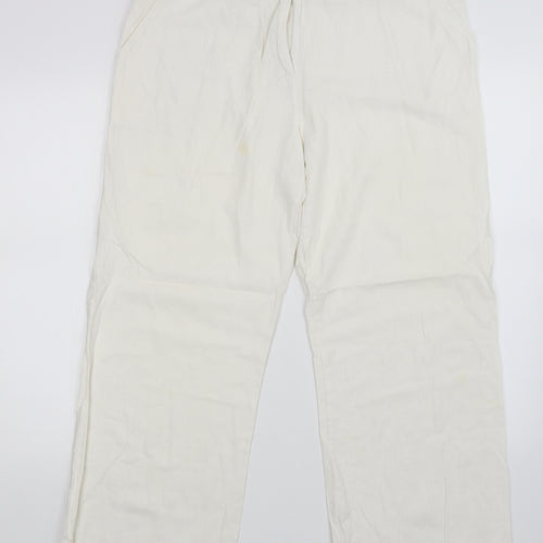 Mia Moda Womens White   Trousers  Size 16 L27 in