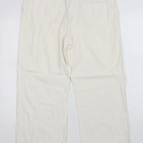 Mia Moda Womens White   Trousers  Size 16 L27 in