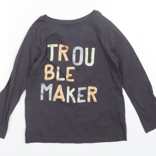 NEXT Girls Grey   Basic T-Shirt Size 5 Years