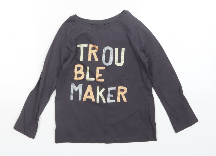 NEXT Girls Grey   Basic T-Shirt Size 5 Years