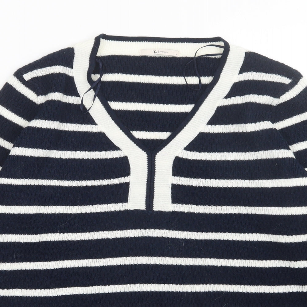 TU Womens Multicoloured Striped  Pullover Jumper Size 8