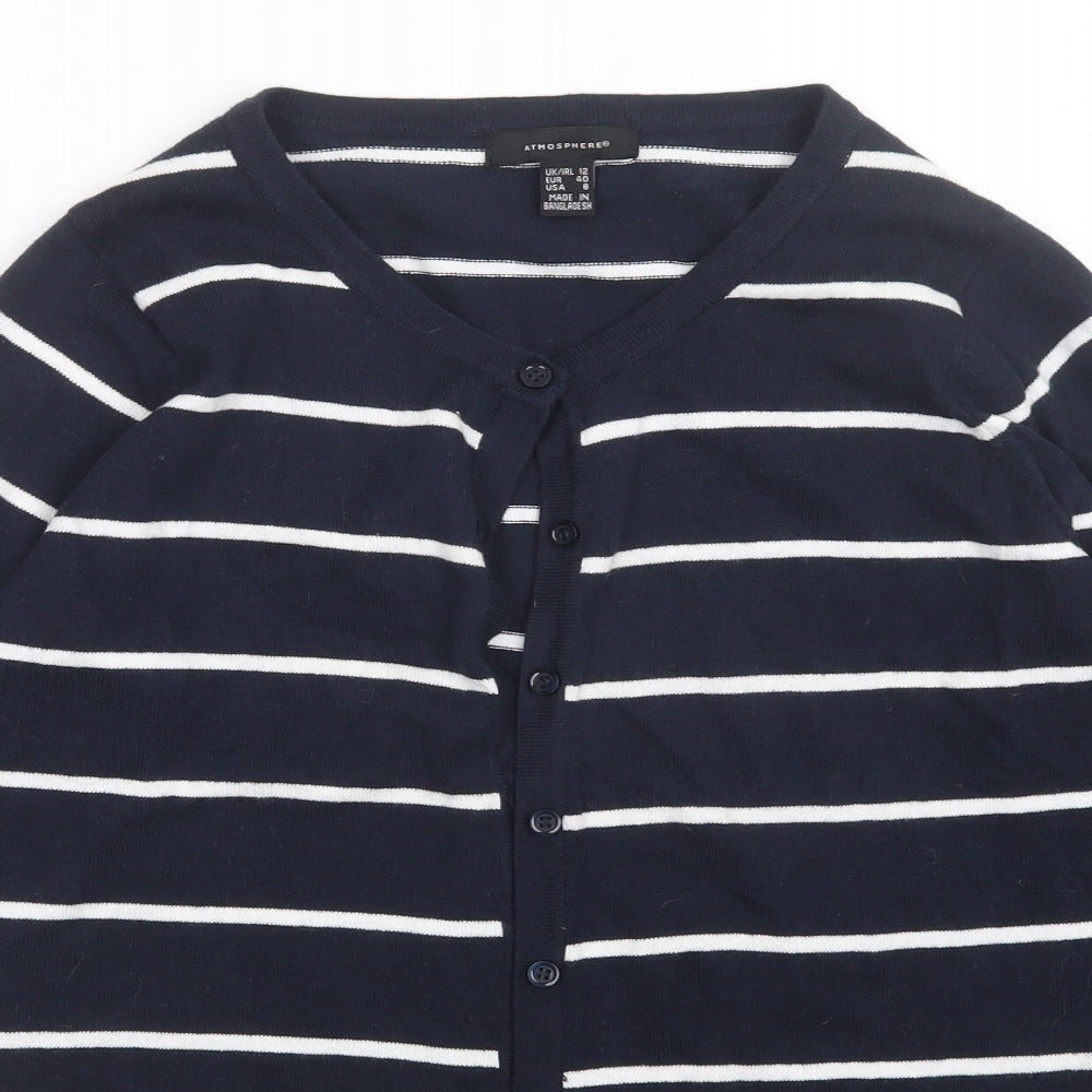 Atmosphere Womens Multicoloured Striped  Cardigan Jumper Size 12