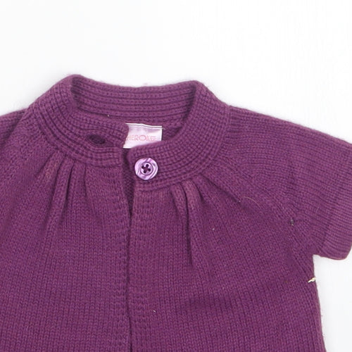 Cherokee Girls Purple   Cardigan Jumper Size 0-3 Months