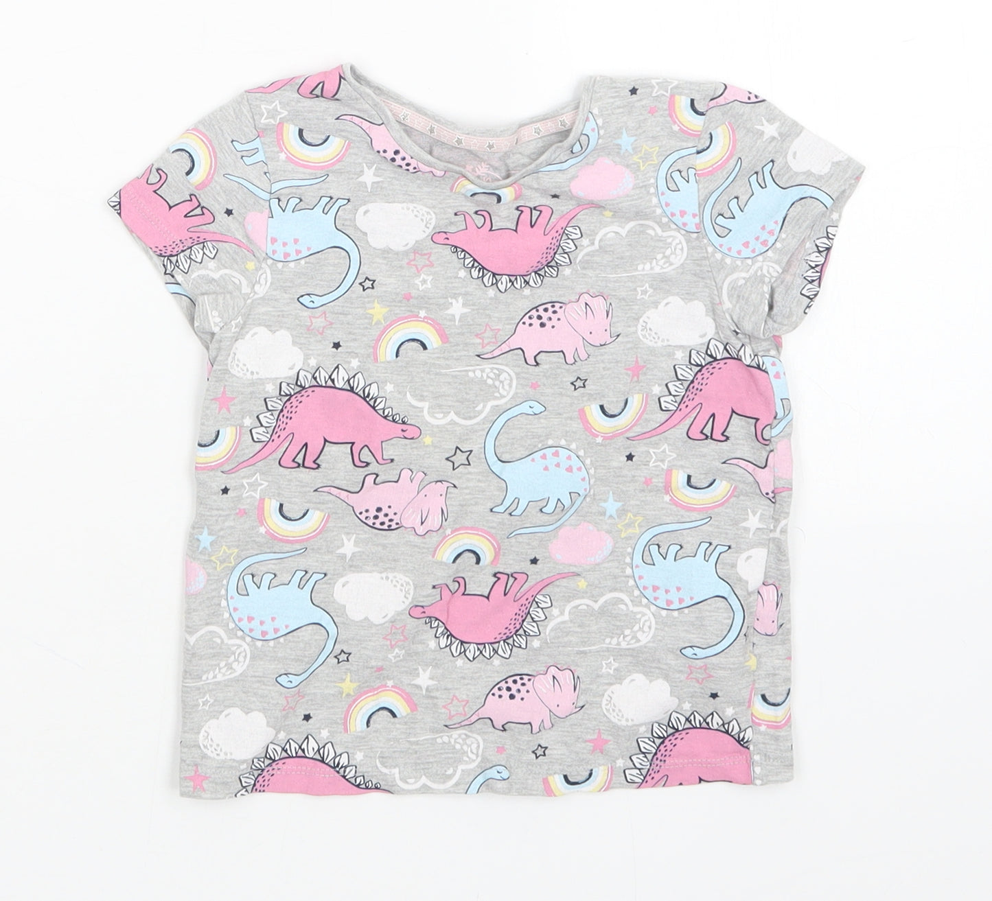 F&F Girls Green Animal Print  Basic T-Shirt Size 3-4 Years