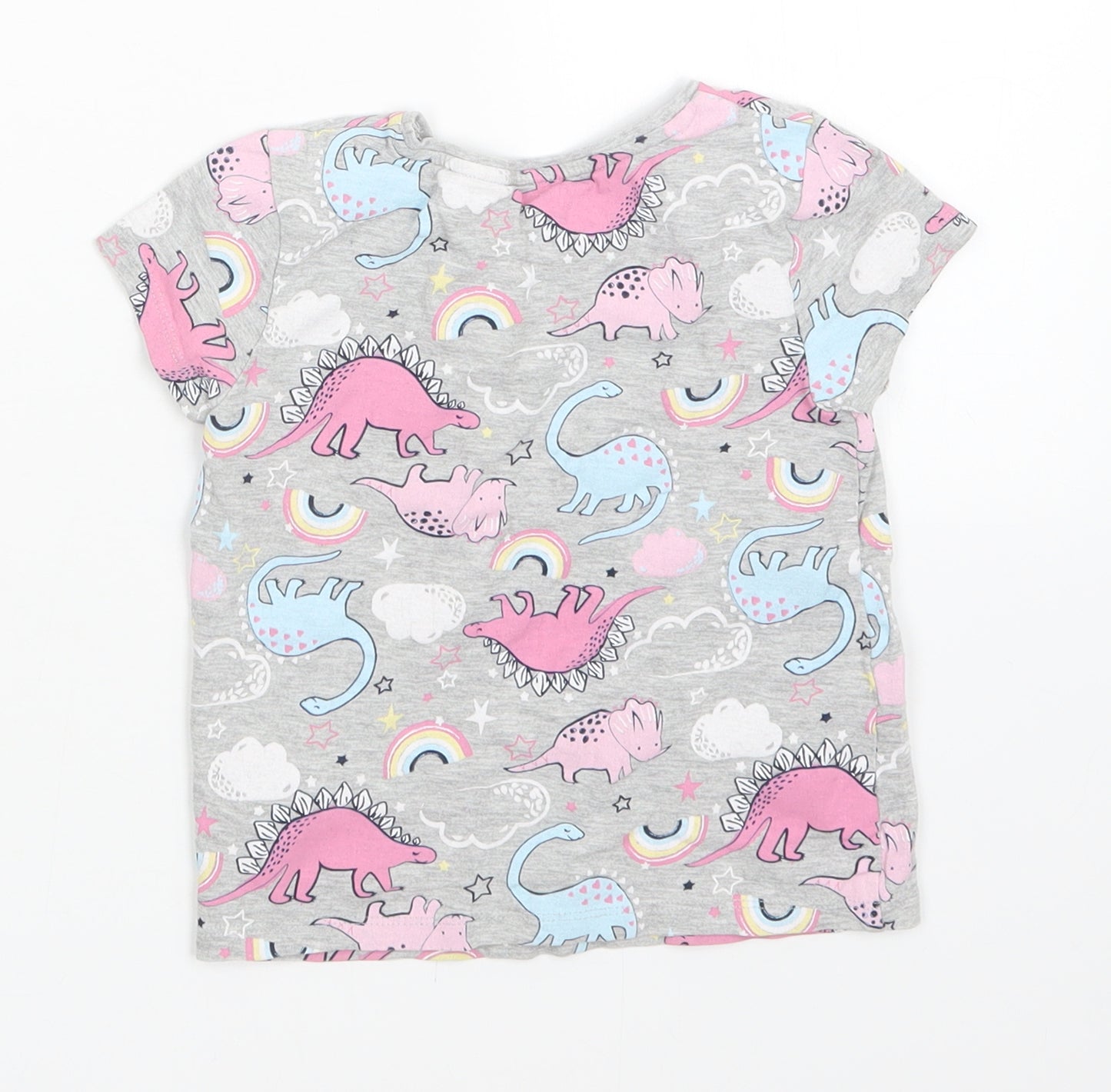 F&F Girls Green Animal Print  Basic T-Shirt Size 3-4 Years