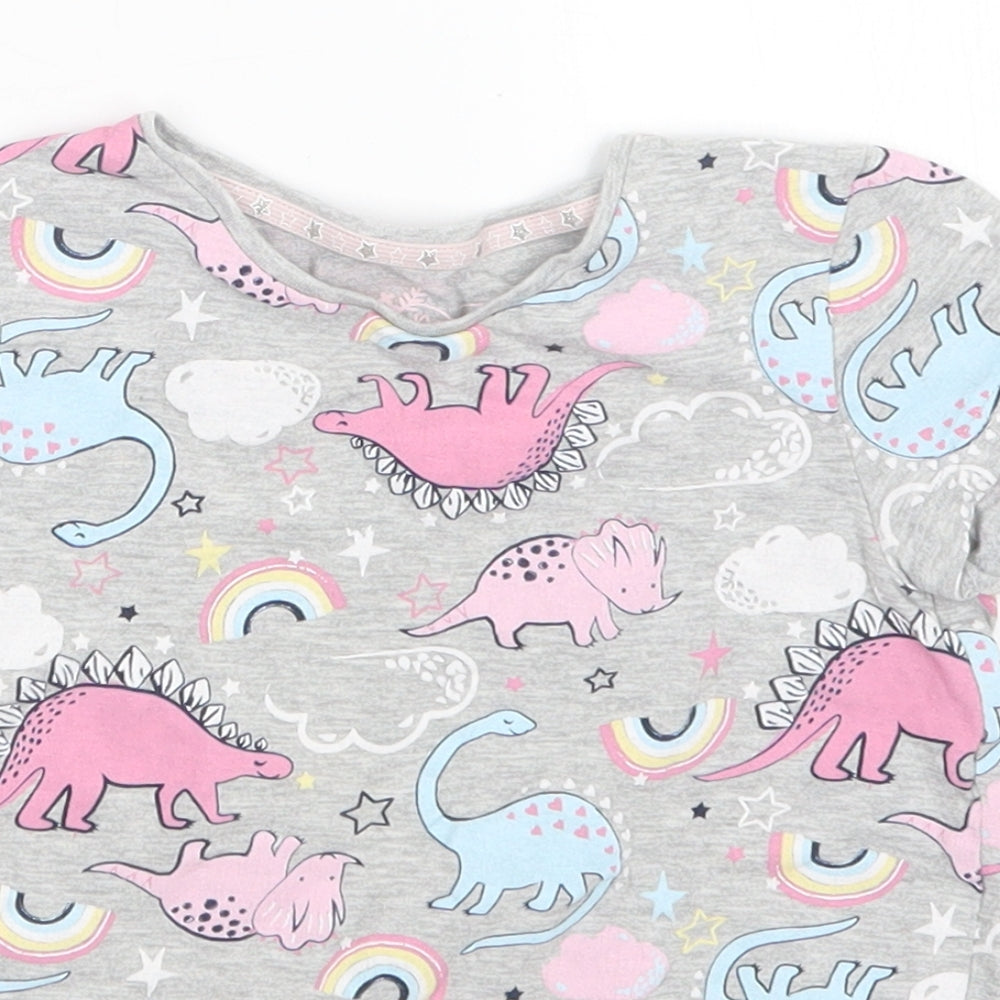 F&F Girls Green Animal Print  Basic T-Shirt Size 3-4 Years