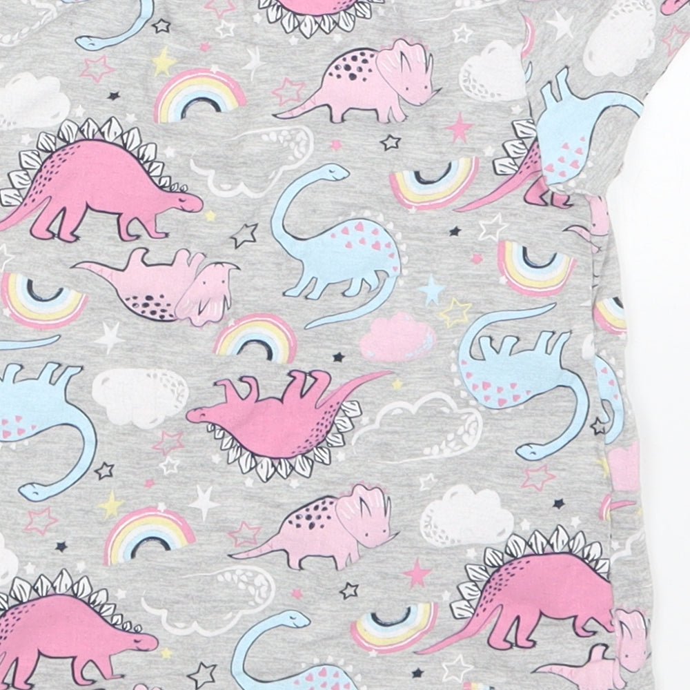 F&F Girls Green Animal Print  Basic T-Shirt Size 3-4 Years