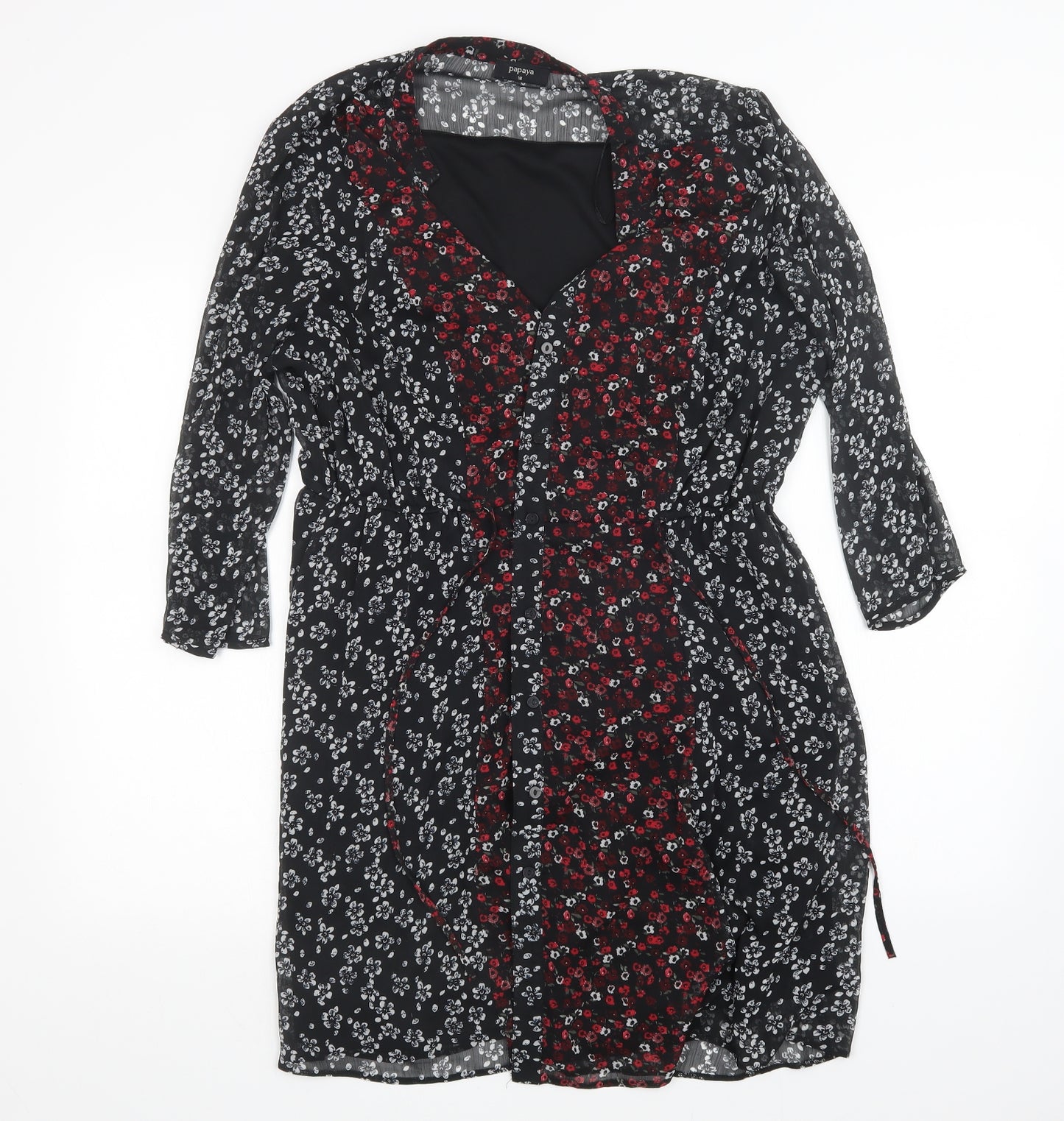 Papaya Womens Multicoloured Floral  Shirt Dress  Size 18
