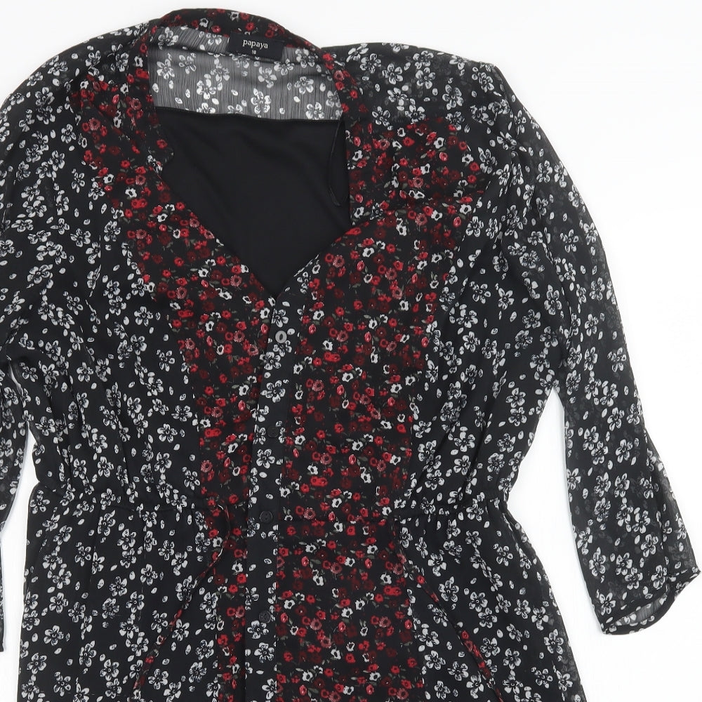 Papaya Womens Multicoloured Floral  Shirt Dress  Size 18