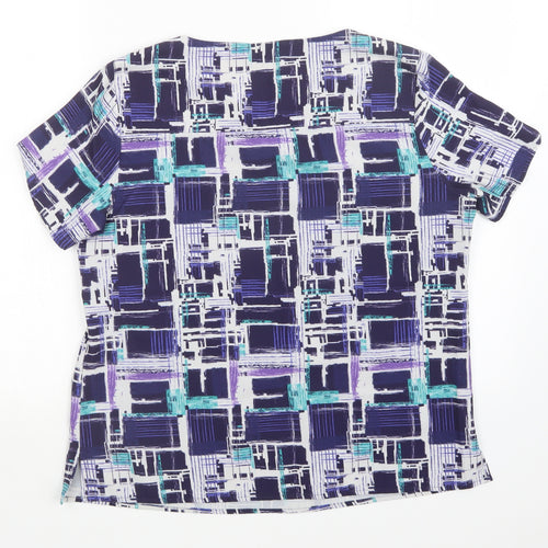 Vortex Womens Multicoloured Geometric  Basic Blouse Size 14