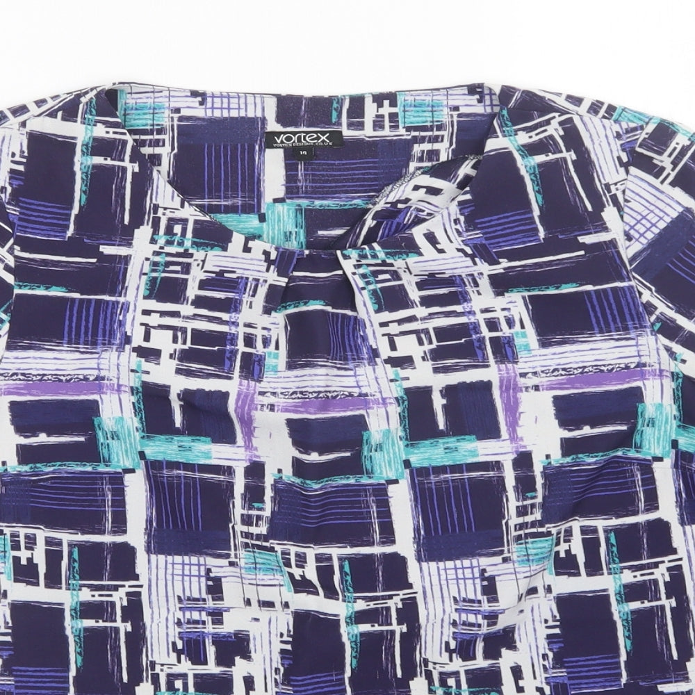 Vortex Womens Multicoloured Geometric  Basic Blouse Size 14