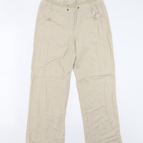 Preworn Womens Beige   Trousers  Size 12 L27 in