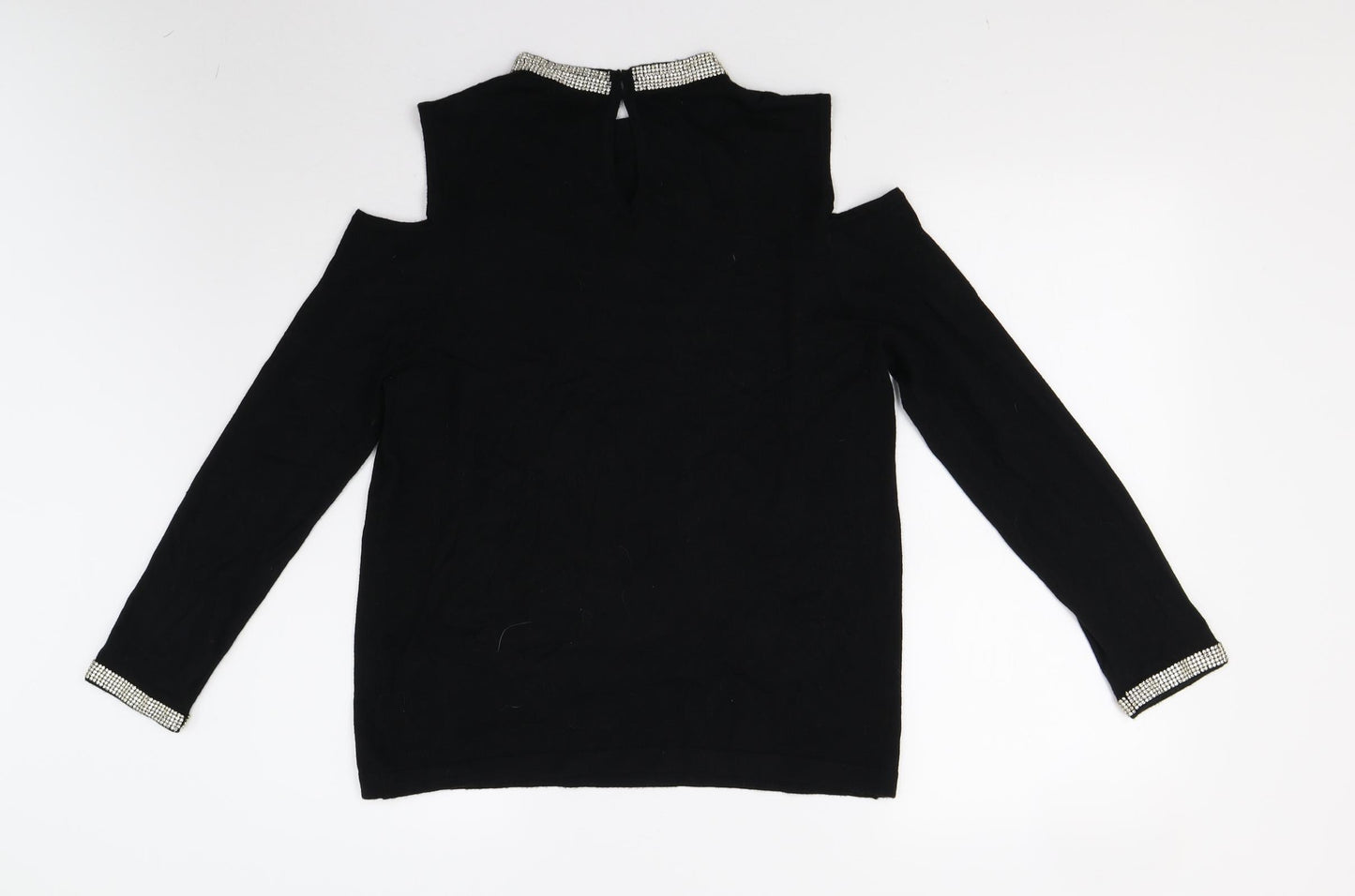 Roman Womens Black  Knit Pullover Jumper Size 14